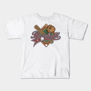Baseball Diamond Graphic Design Kids T-Shirt